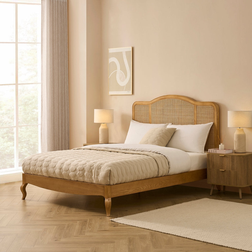 Cadre de lit Annecy en rotin naturel