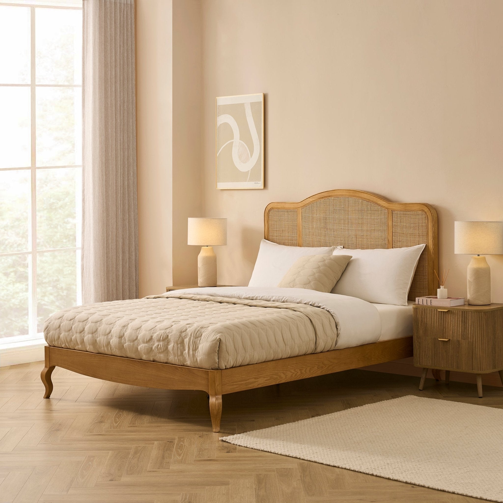 Cadre de lit Annecy en rotin naturel