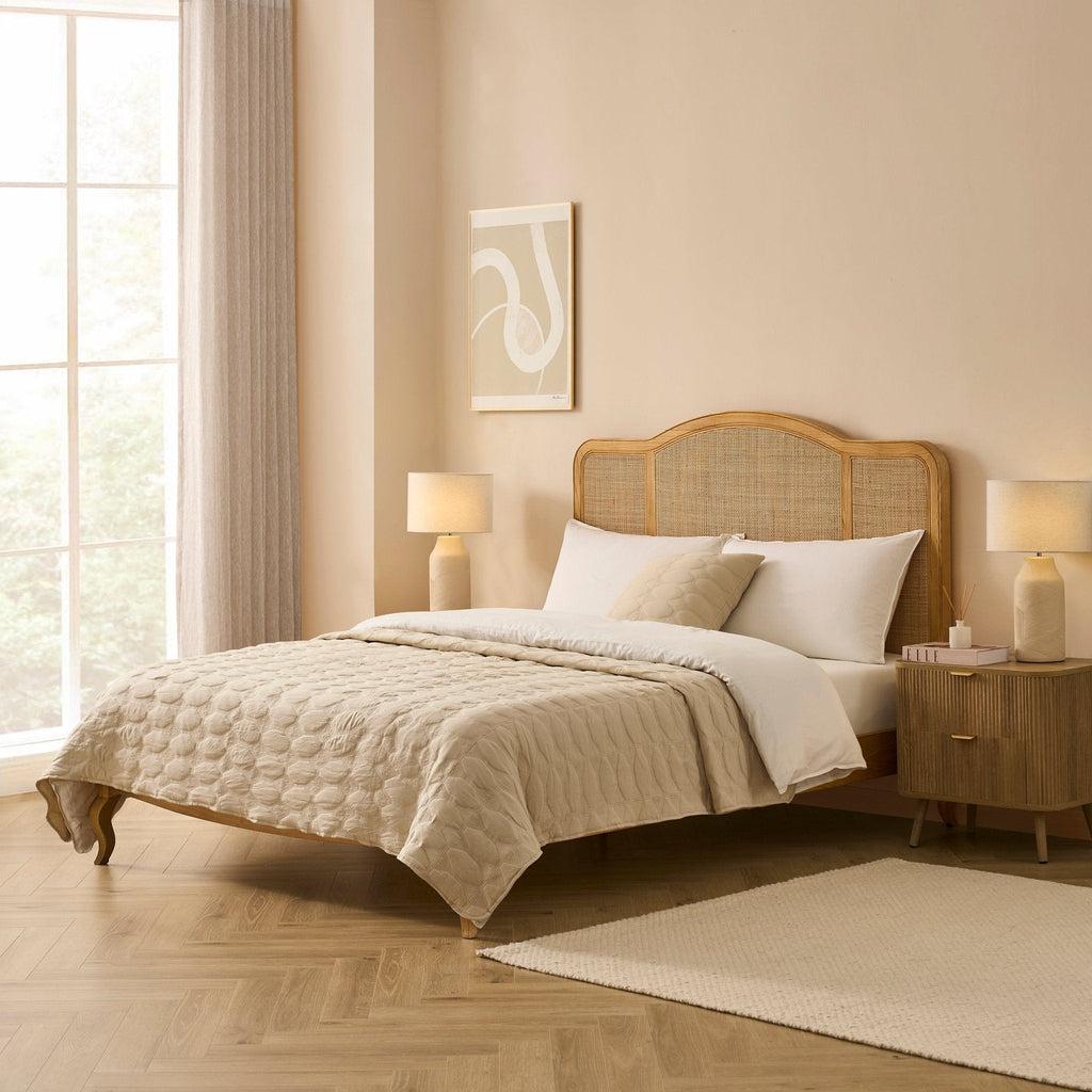 Cadre de lit Annecy en rotin naturel