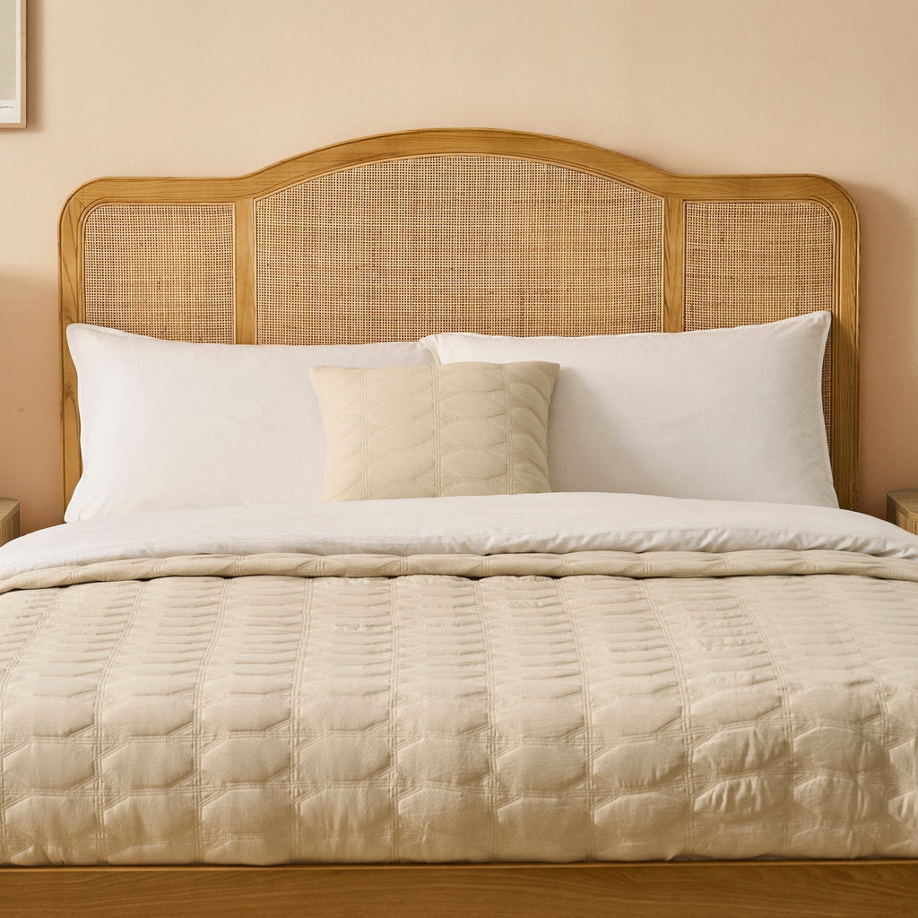 Cadre de lit Annecy en rotin naturel