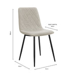 Ensemble de 2 chaises de salle à manger Annie - Lin - Gris pierre