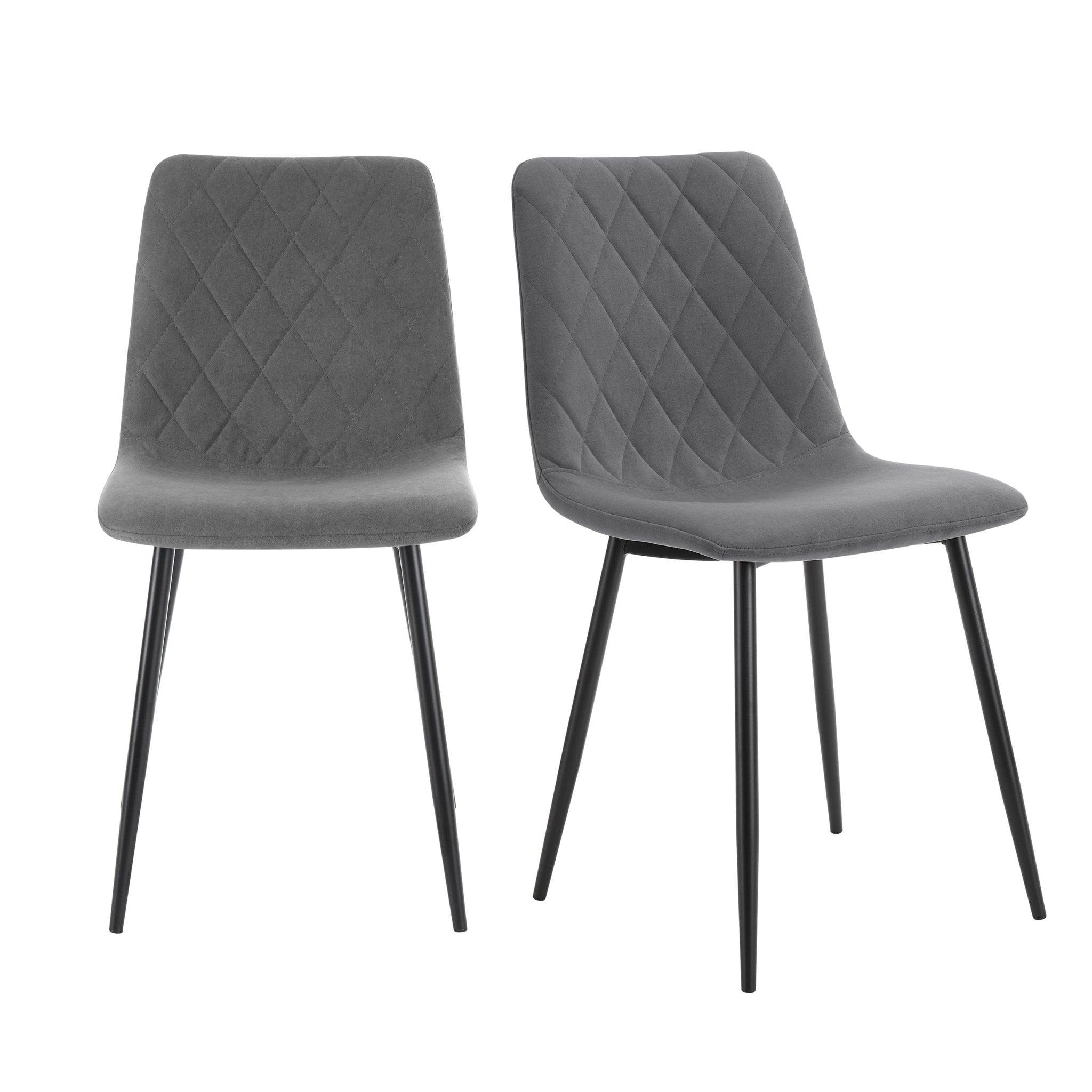 Ensemble de 2 chaises de salle à manger Annie - Velours - Gris