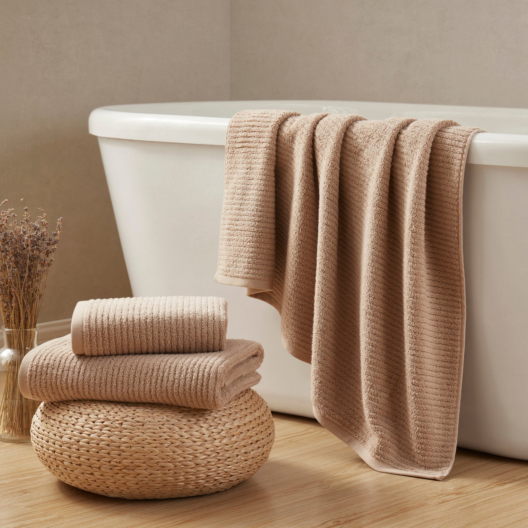 Collection de serviettes Antigua Soft Fine Ribbed - Naturel