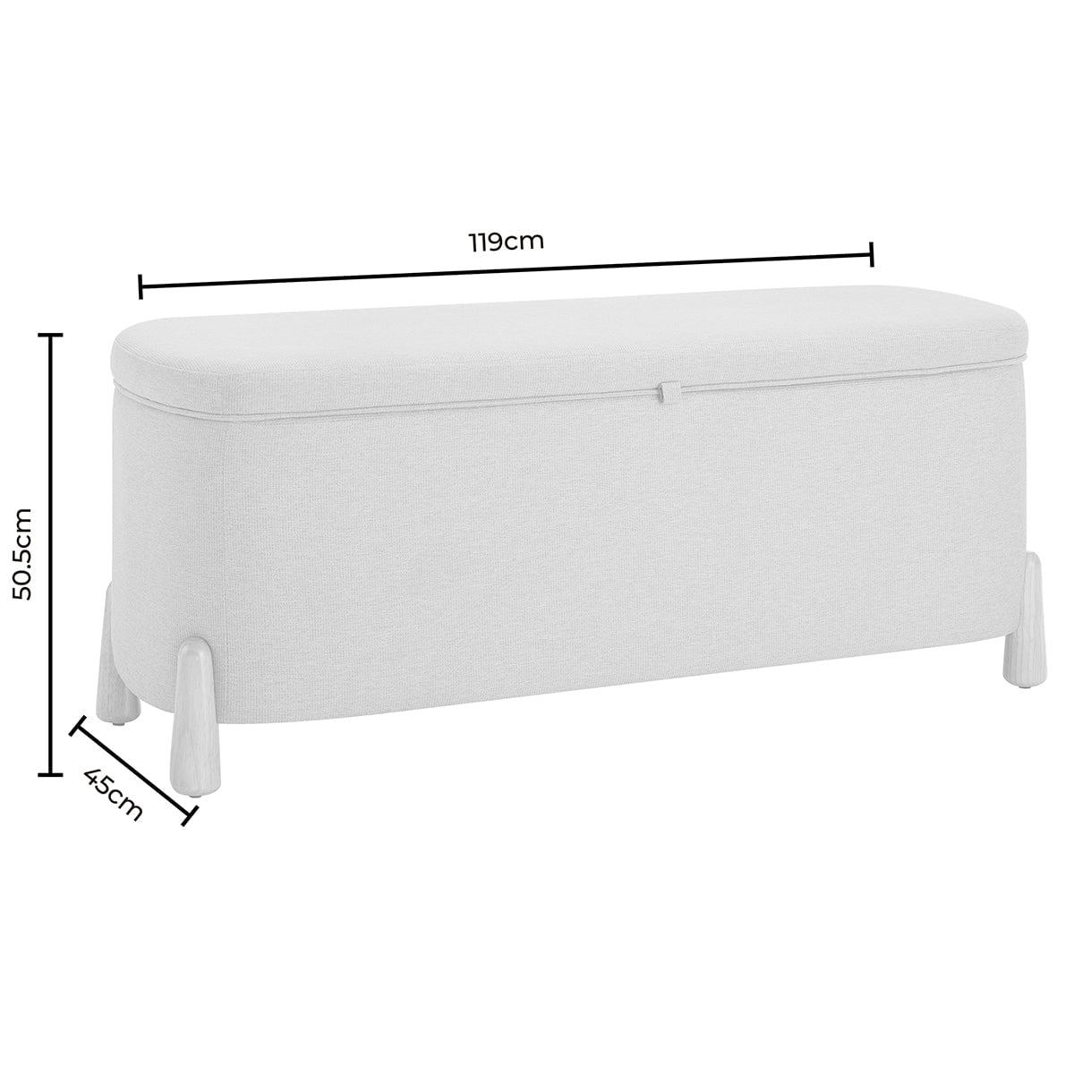 Banc de rangement incurvé Appleton - Rayures bleues