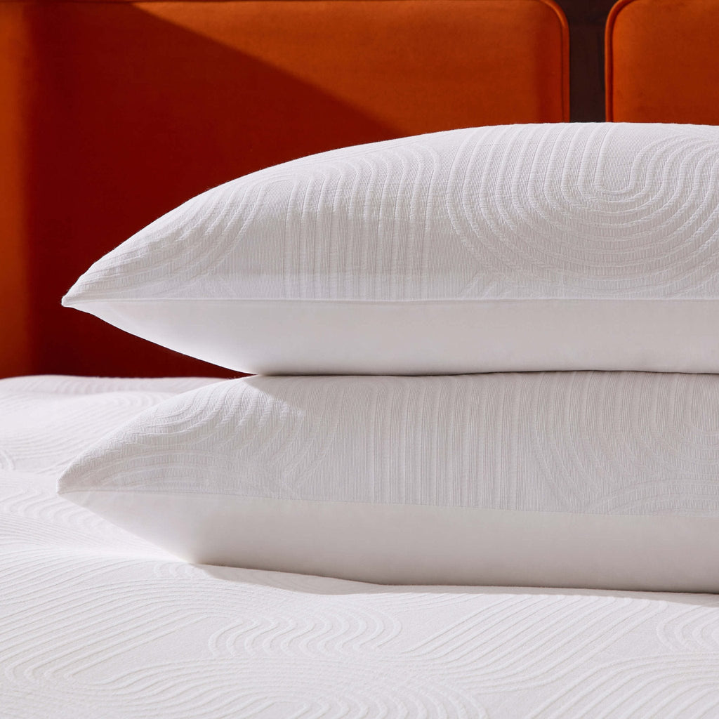 Parure de lit Archie Geo en jacquard tissé 200 fils - Blanc