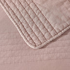 Couvre-lit matelassé en coton délavé Arno - Rose délavé