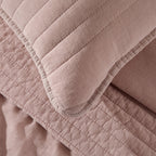 Housse de coussin matelassée en coton délavé Arno - Rose délavé
