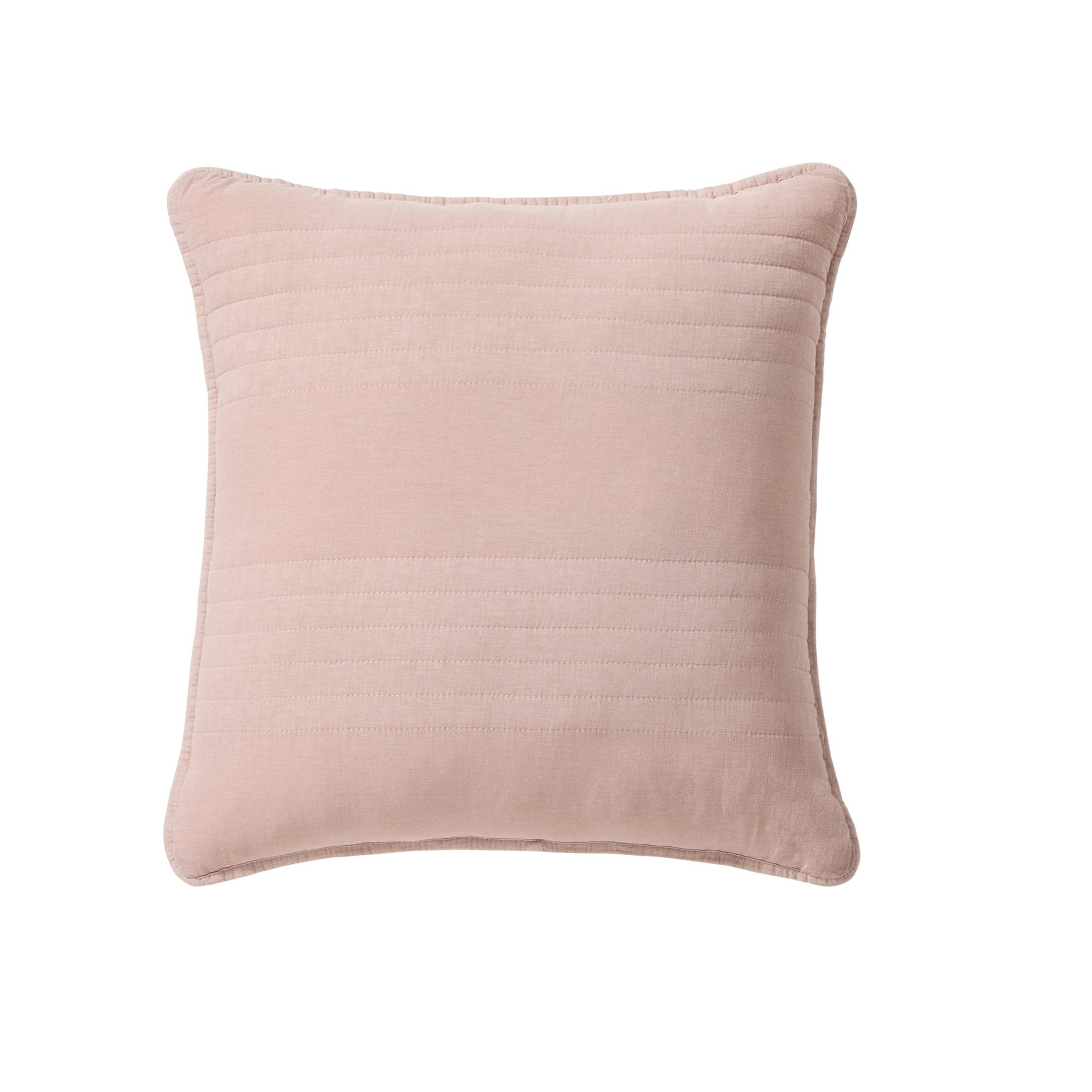 Housse de coussin matelassée en coton délavé Arno - Rose délavé