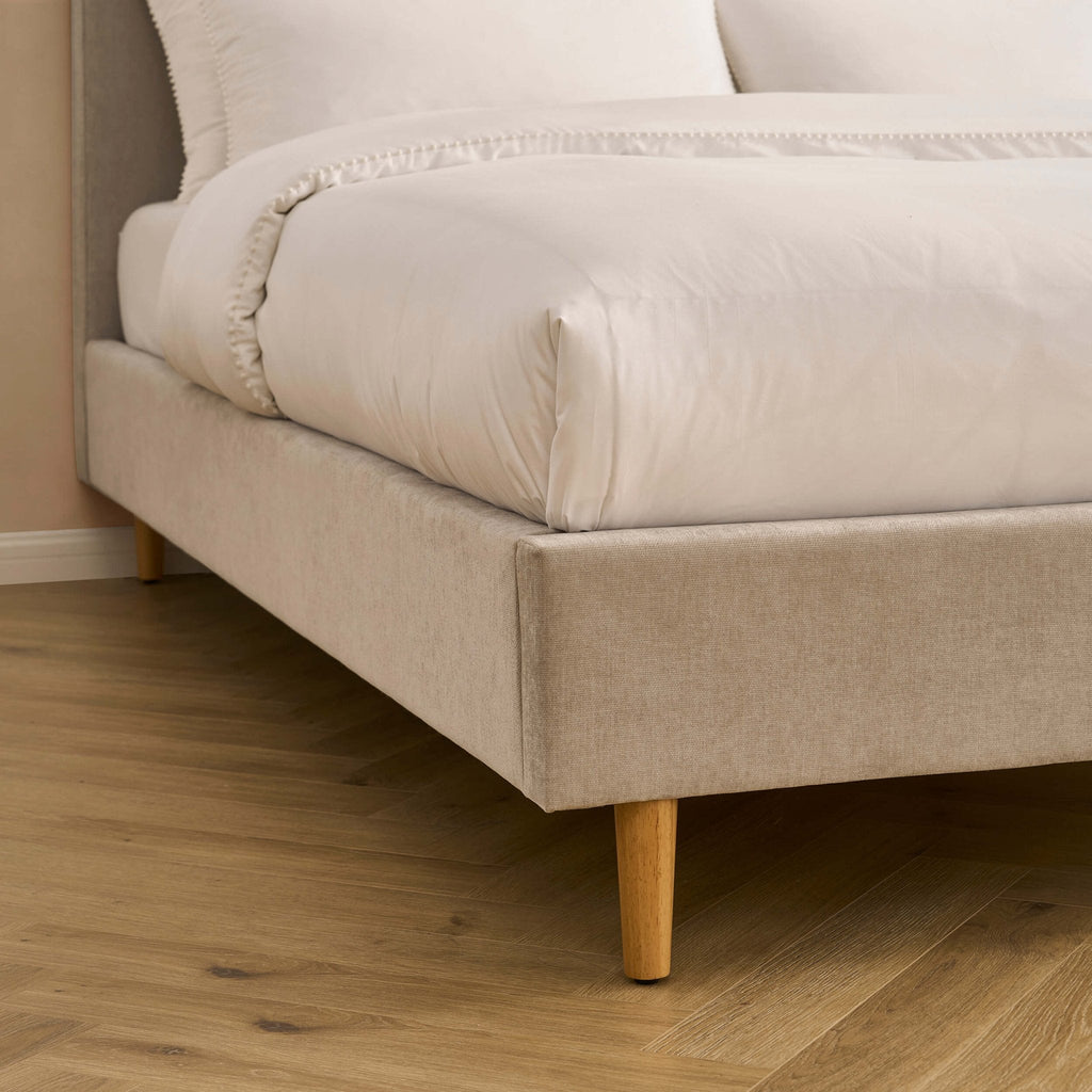 Cadre de lit Ascot - Chenille gris clair