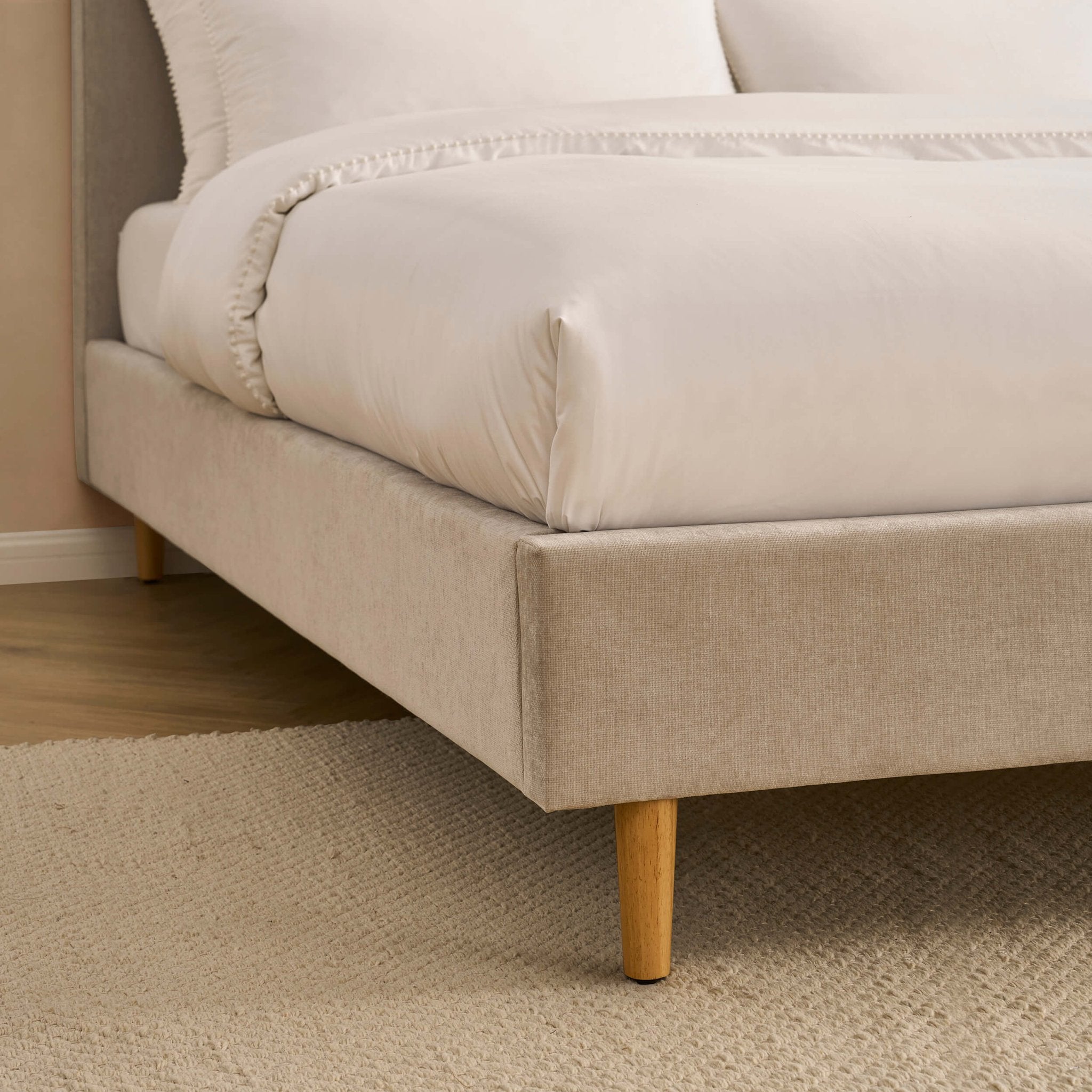 Cadre de lit Ascot - Chenille gris clair