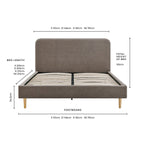 Cadre de lit Ascot - Taupe