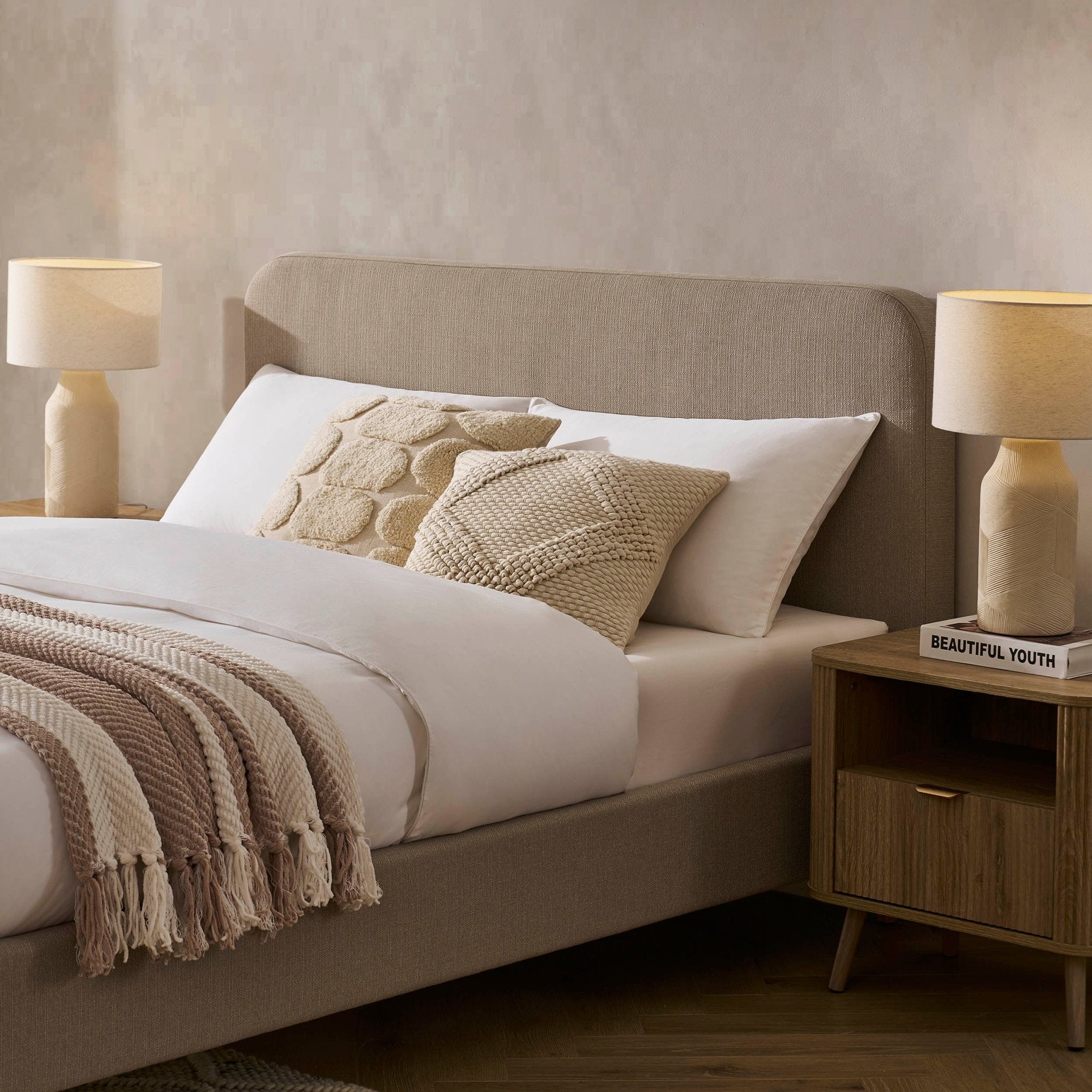 Cadre de lit Ascot - Gris pierre