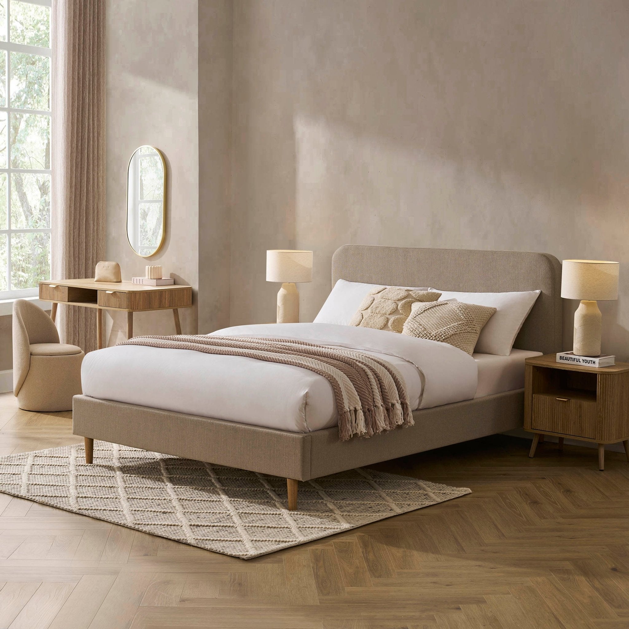 Cadre de lit Ascot - Gris pierre