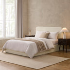 Lit coffre Ascot Bouclé - Blanc cassé