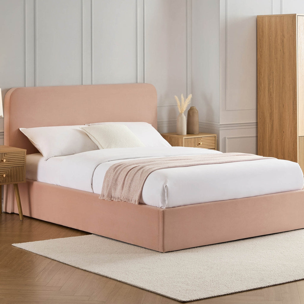 Lit coffre Ascot - Rose poudré