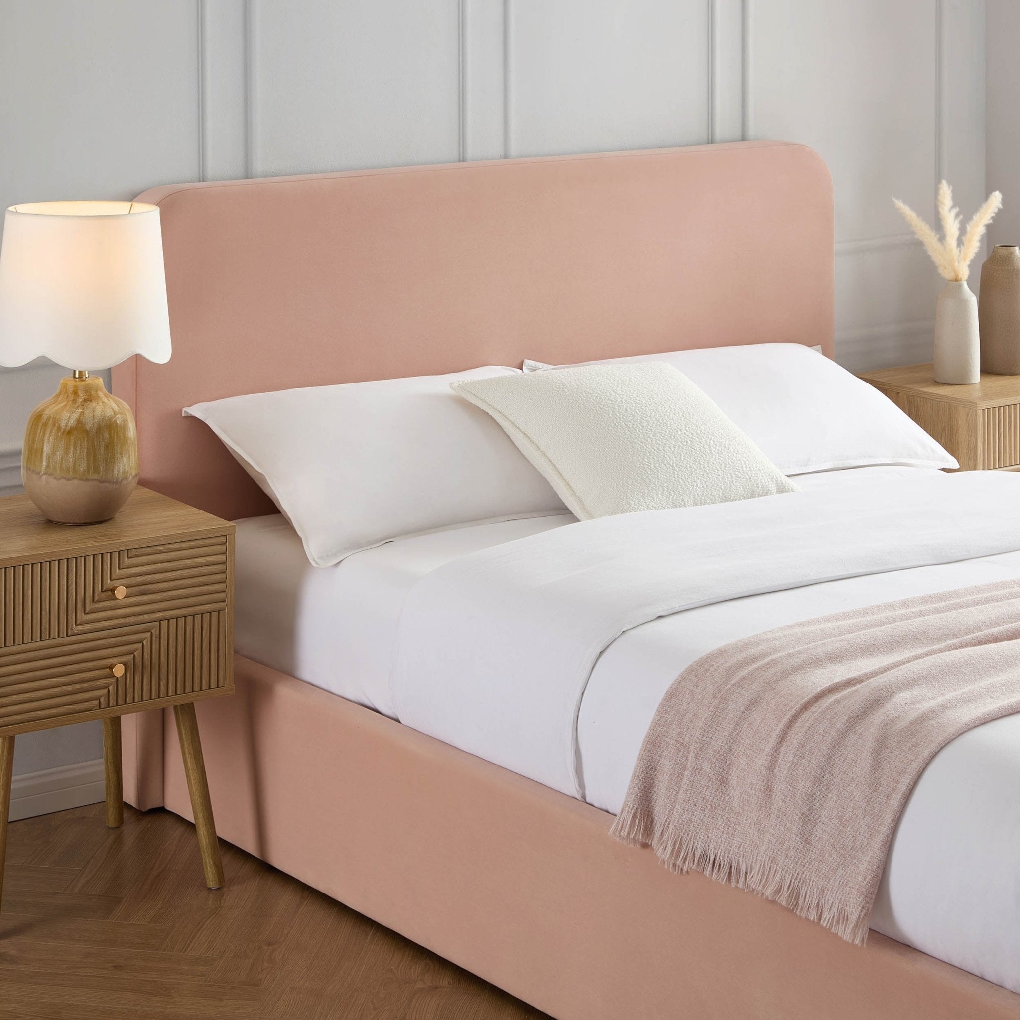 Lit coffre Ascot - Rose poudré