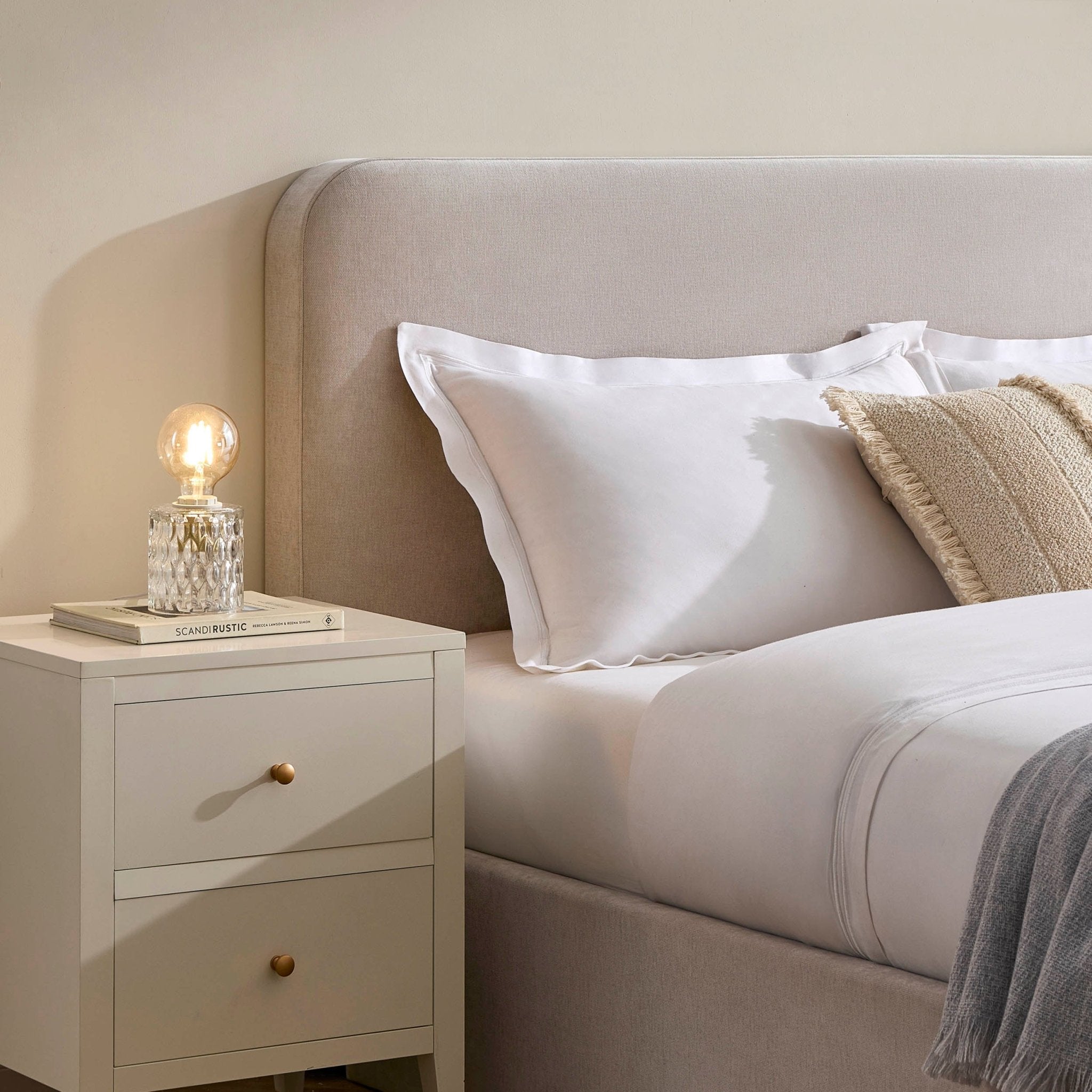 Lit coffre Ascot - Chenille gris clair