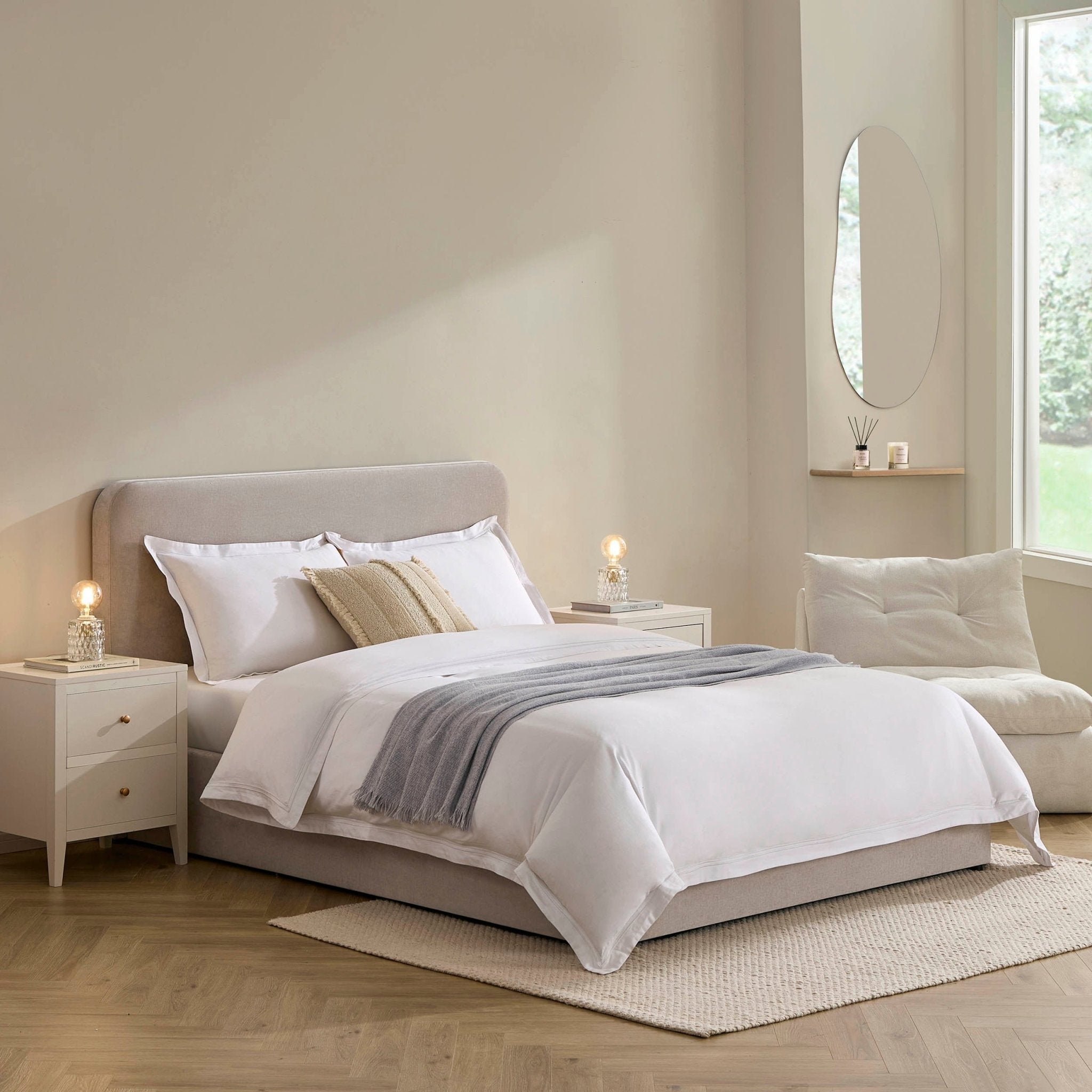 Lit coffre Ascot - Chenille gris clair