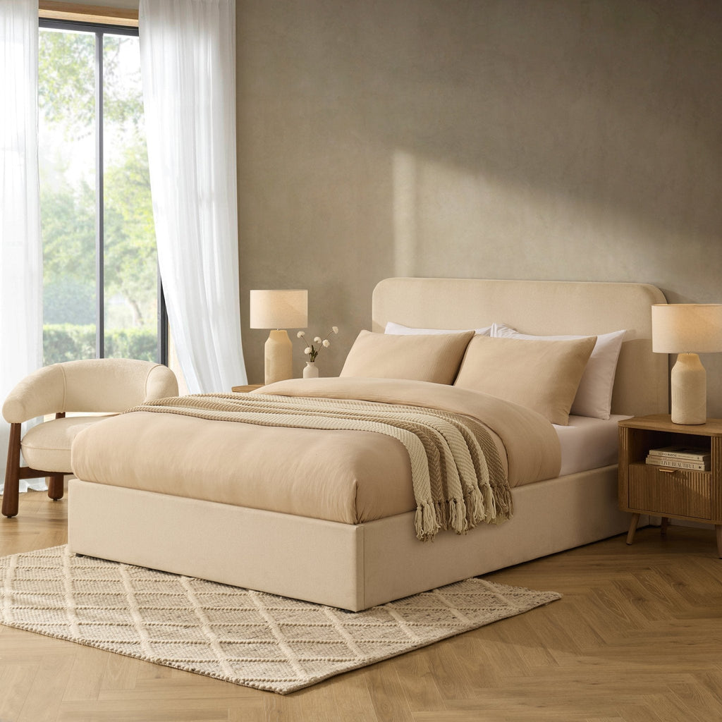 Lit coffre Ascot - Lin crème