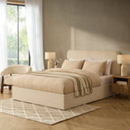 Lit coffre Ascot - Lin crème