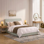 Lit coffre Ascot - Rayures sauge