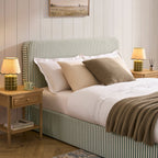 Lit coffre Ascot - Rayures sauge