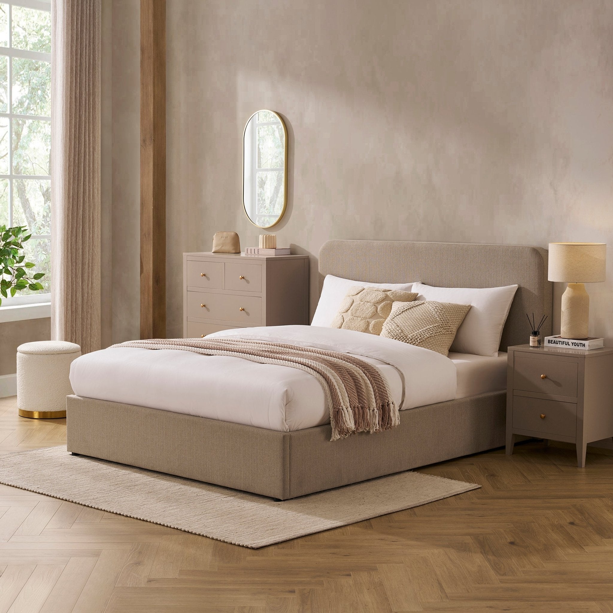 Lit coffre Ascot - Gris pierre