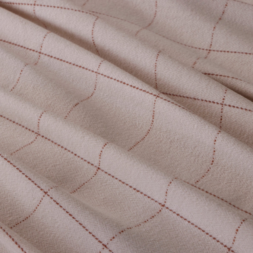 Plaid à carreaux Aspen 1,5 x 2 m - Naturel/Orange brûlé