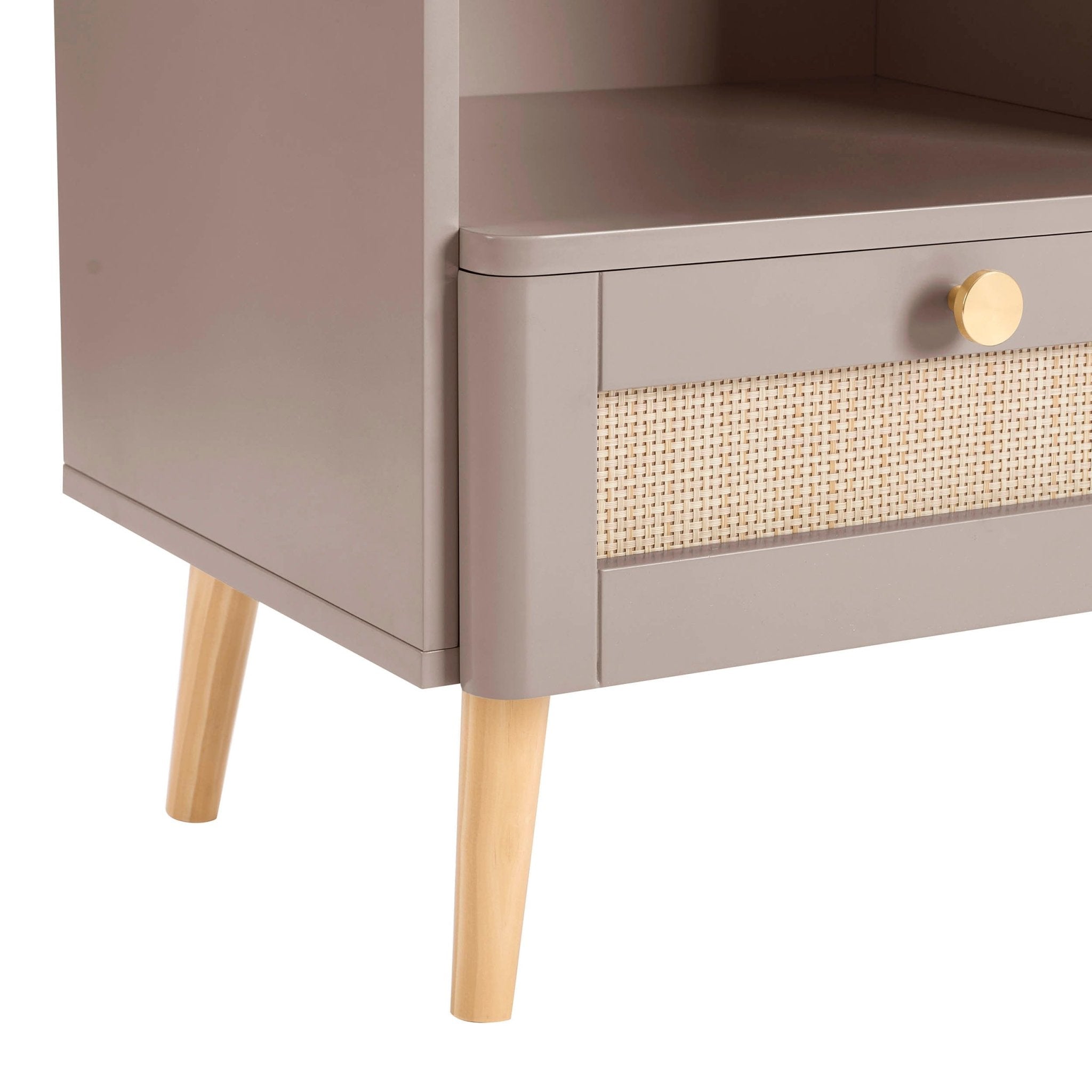 Bibliothèque Aurelia avec tiroirs - Taupe