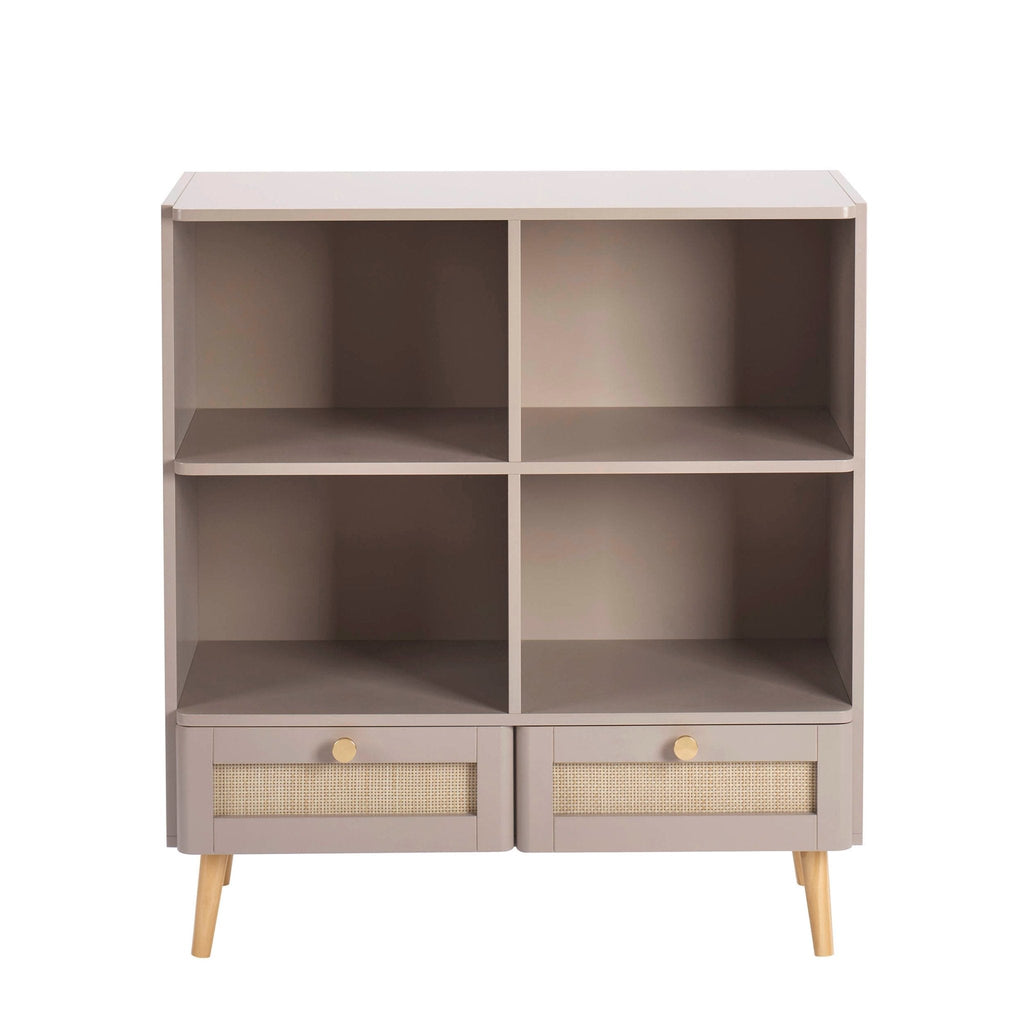 Bibliothèque Aurelia avec tiroirs - Taupe