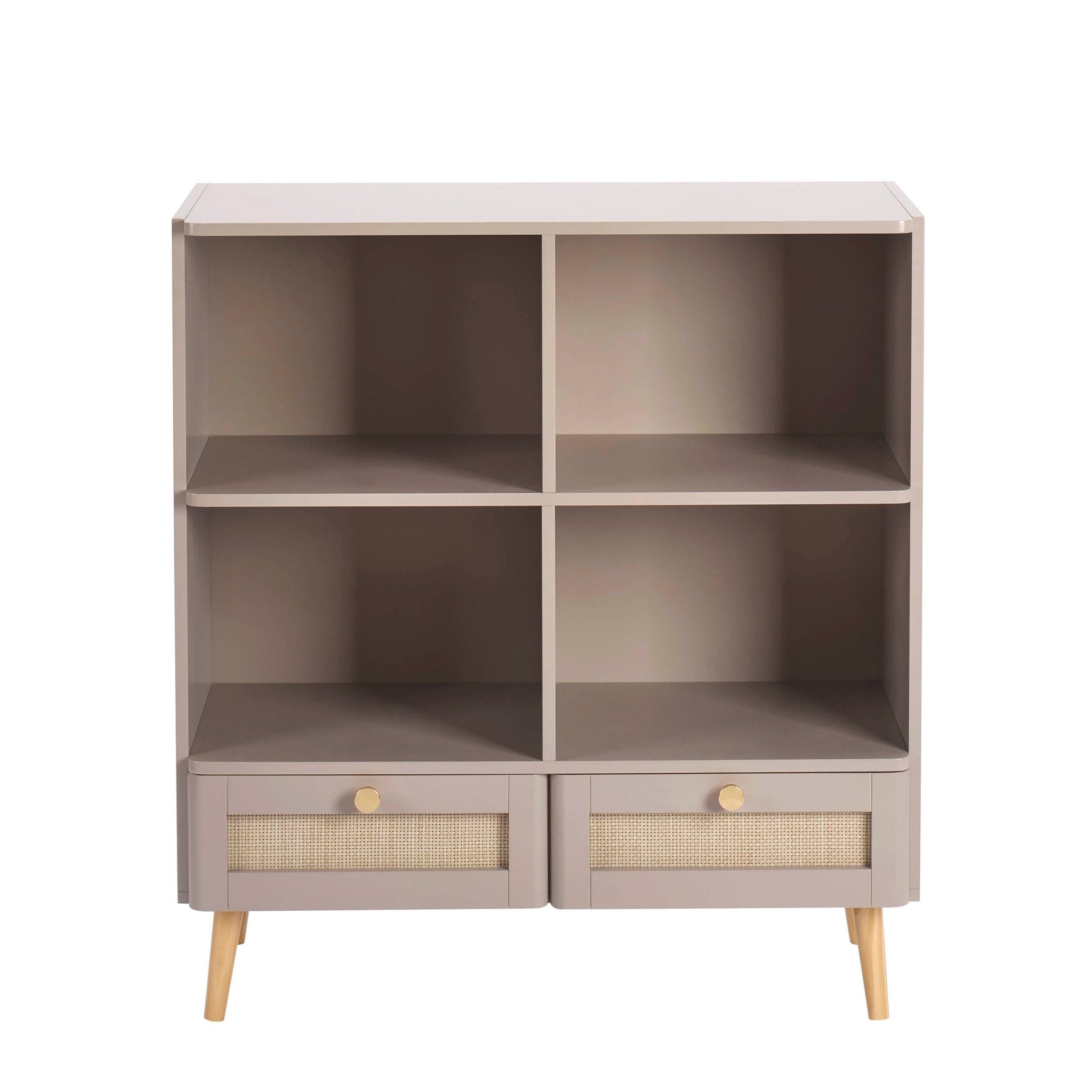 Bibliothèque Aurelia avec tiroirs - Taupe