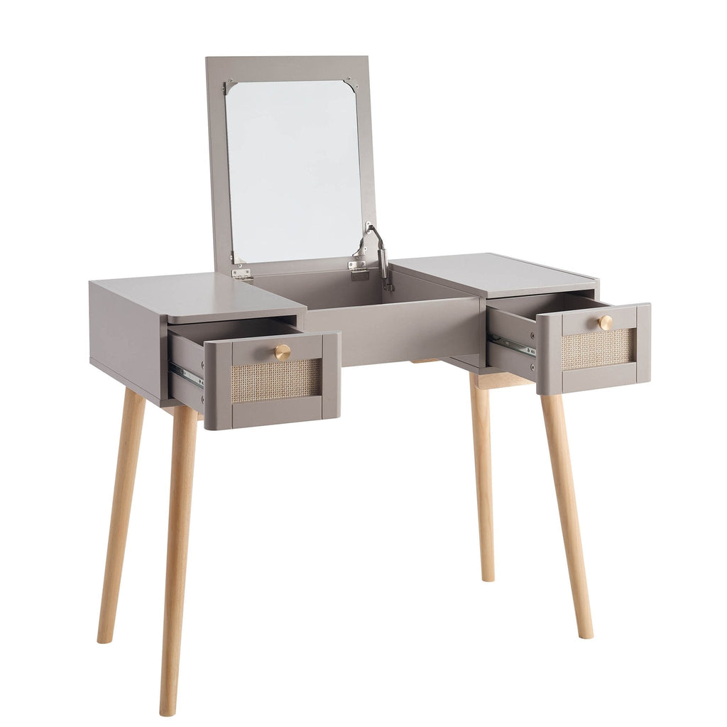 Console coiffeuse Aurelia avec miroir - Taupe