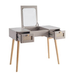 Console coiffeuse Aurelia avec miroir - Taupe