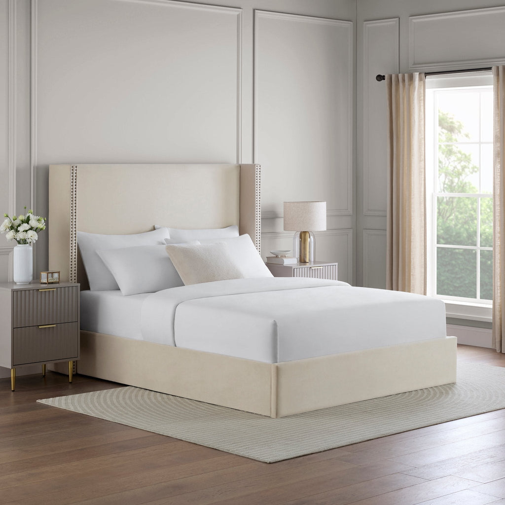 Lit ottoman Austin clouté - Écru