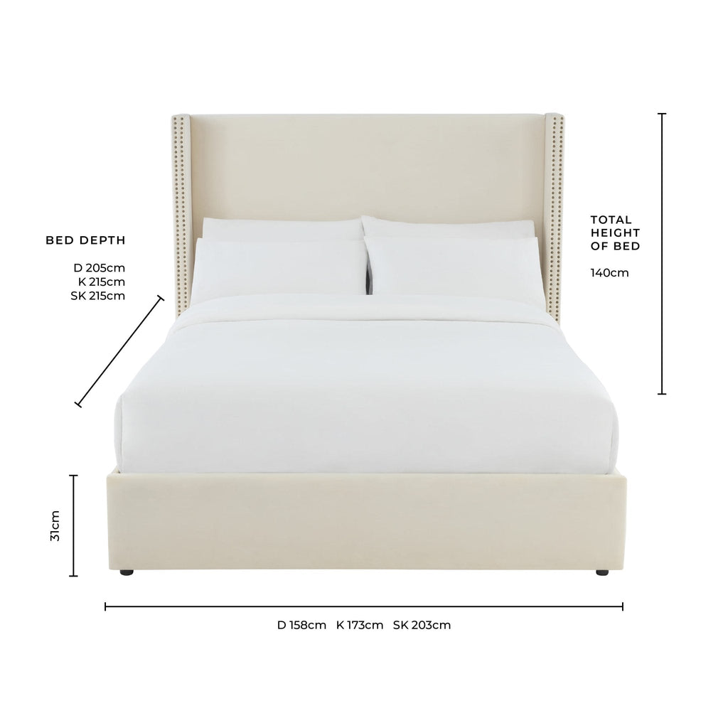 Lit ottoman Austin clouté - Écru