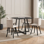Ensemble table et chaises Ava Space Saver 4 places - Noir/Pierre