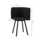 Ensemble table et chaises Ava Space Saver 4 places - Noir/Pierre