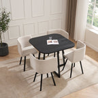 Ensemble table et chaises Ava Space Saver 4 places - Noir/Pierre