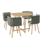 Ensemble table et chaises Ava Space Saver 4 places - Bois clair/Vert
