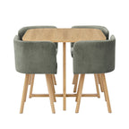 Ensemble table et chaises Ava Space Saver 4 places - Bois clair/Vert