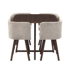 Ensemble table et chaises de salle à manger Ava Space Saver 4 places - Noyer/Pierre