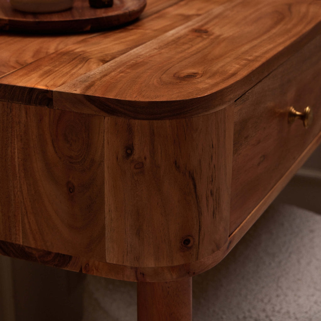 Console coiffeuse Avery en bois d'acacia - Naturel