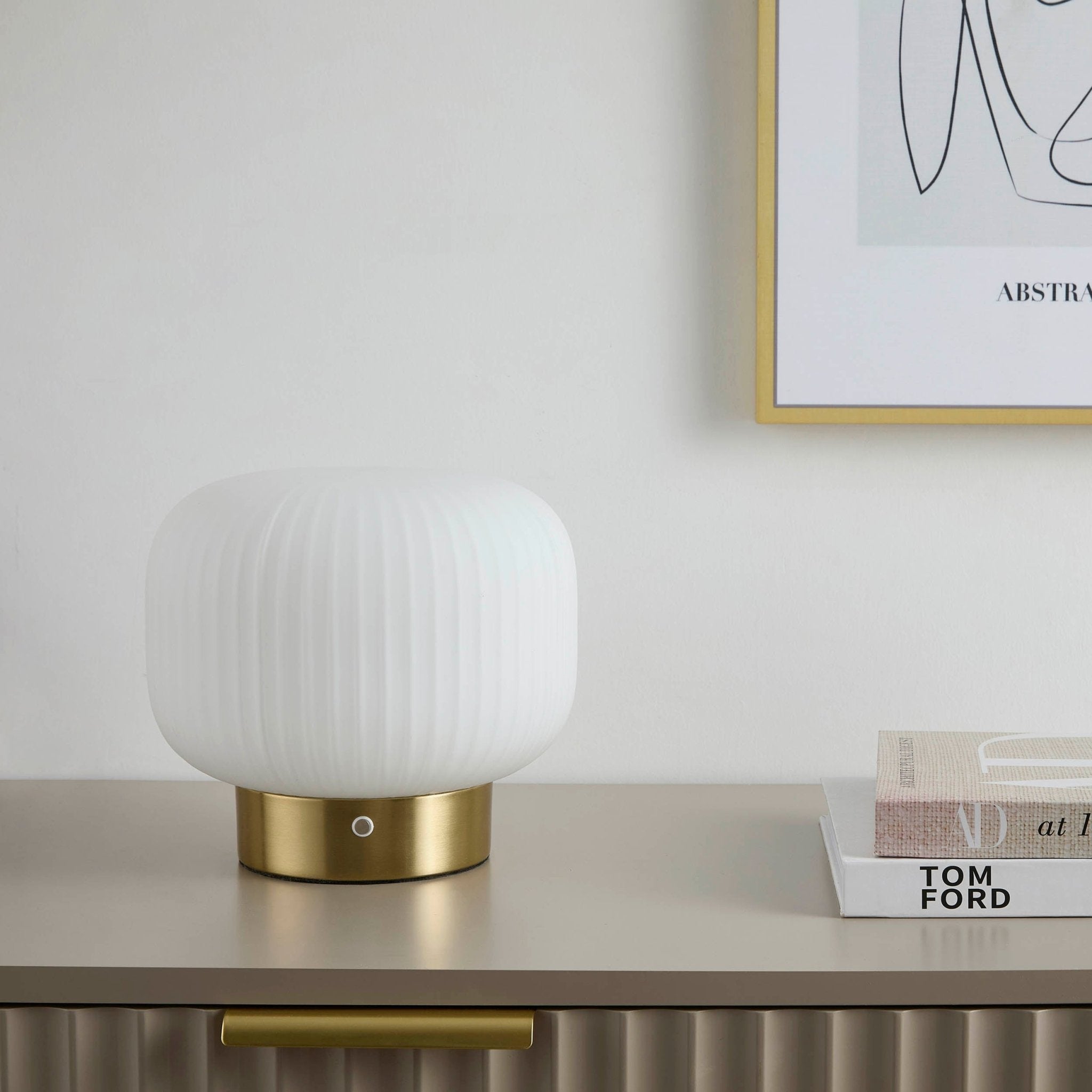 Lampe sans fil rechargeable LED Ayla Origami - Blanc/Or