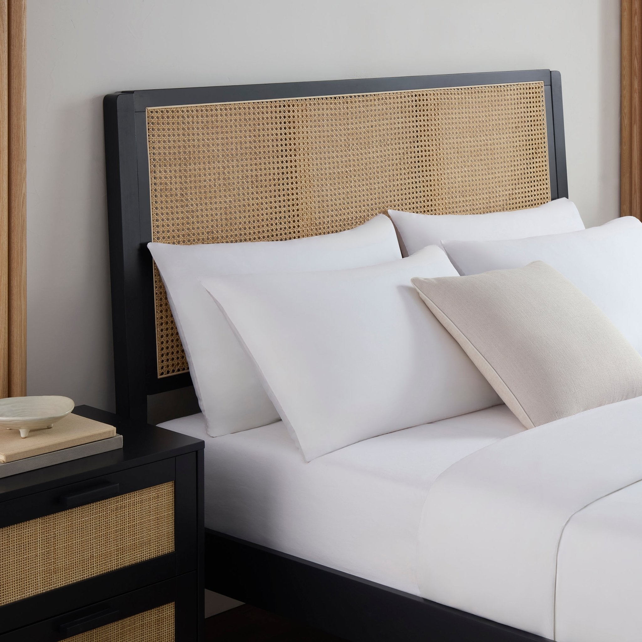 Cadre de lit en rotin Bali - Noir