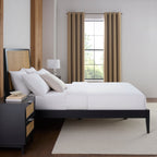 Cadre de lit en rotin Bali - Noir