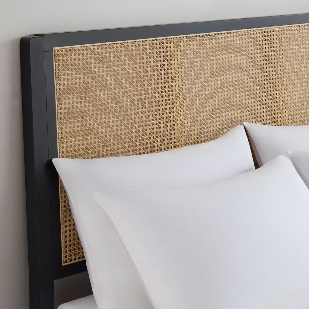 Cadre de lit en rotin Bali - Noir