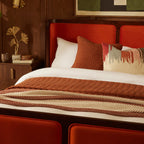 Housse de coussin Bavaro en velours matelassé avec détails de surpiqûres - Orange brûlé