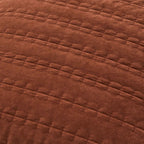 Housse de coussin Bavaro en velours matelassé avec détails de surpiqûres - Orange brûlé