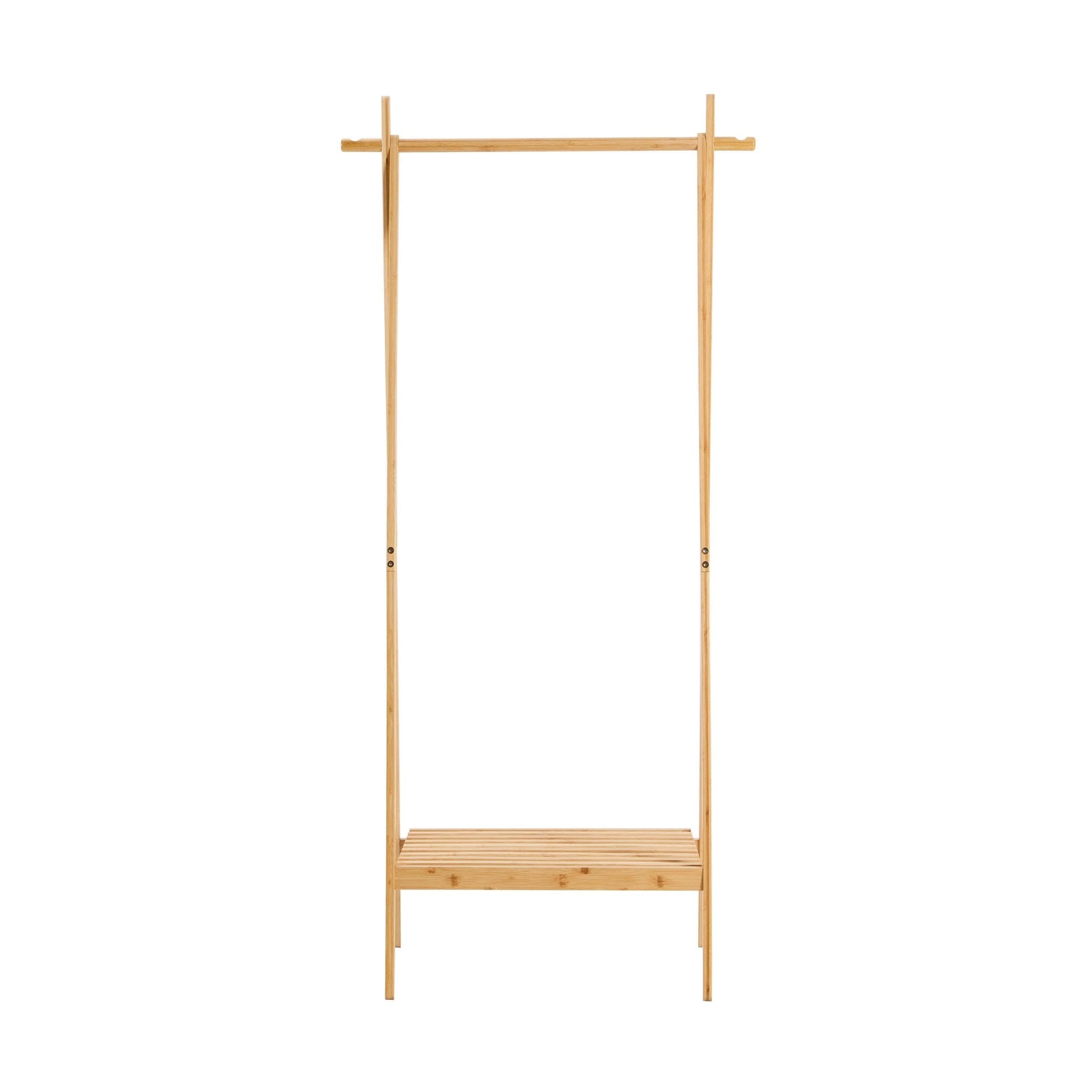 Portant à vêtements Becky en bambou - Bois clair