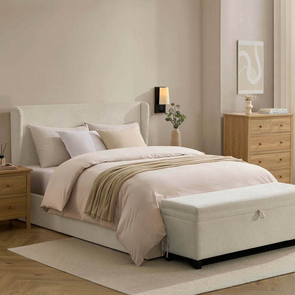 Lit coffre Berkeley - Chenille écru